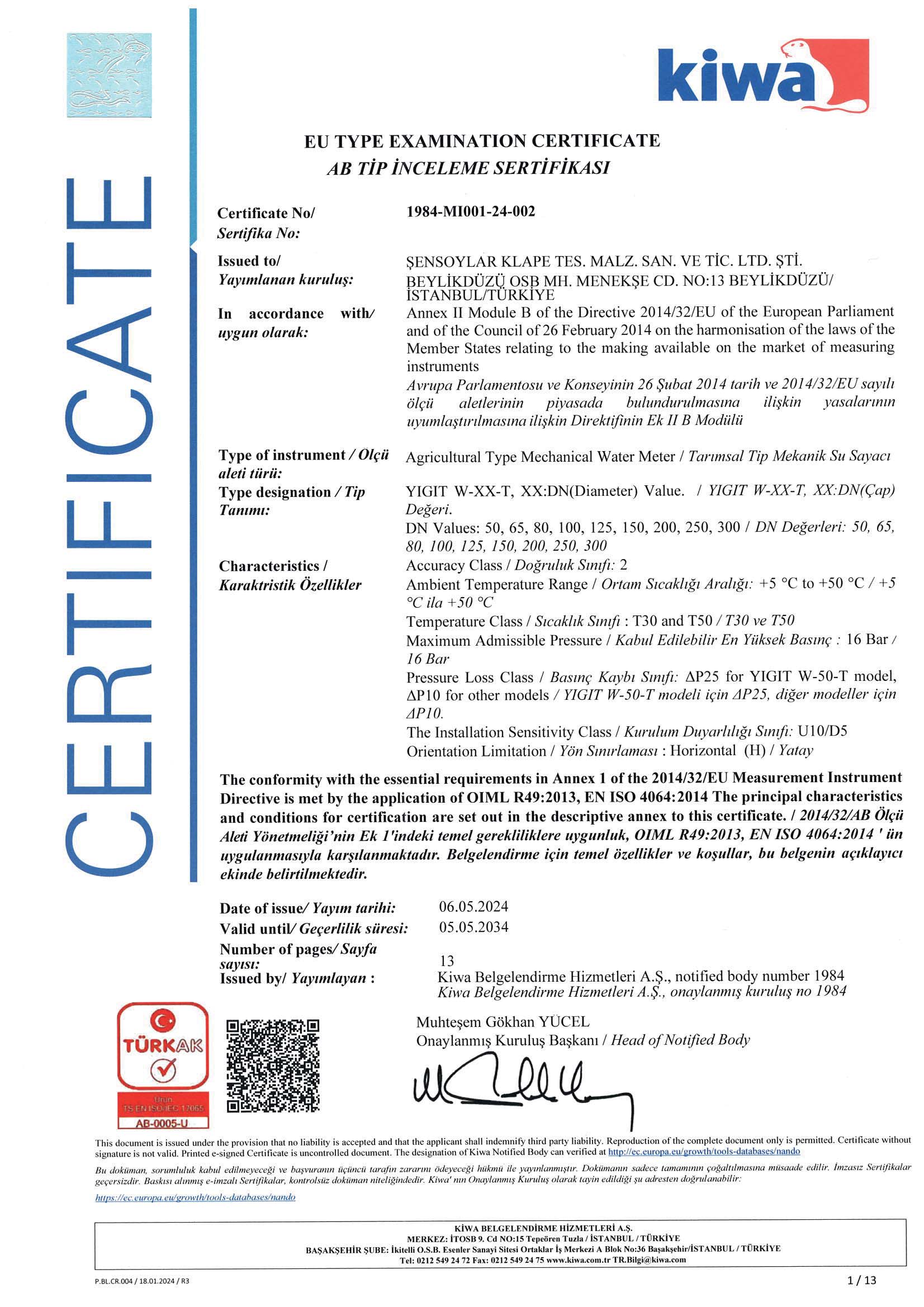 Yigit Certificate